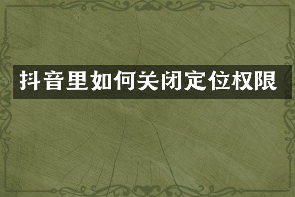 抖音里如何关闭定位权限