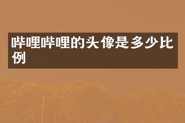 哔哩哔哩的头像是多少比例