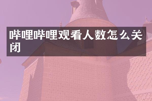 哔哩哔哩观看人数怎么关闭