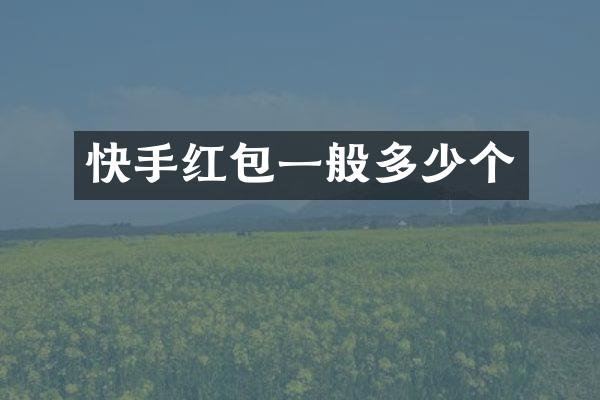 快手红包一般多少个