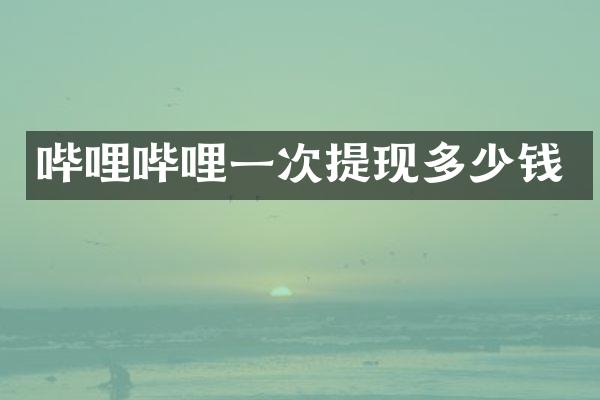哔哩哔哩一次提现多少钱