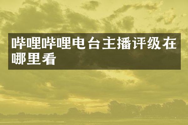 哔哩哔哩电台主播评级在哪里看