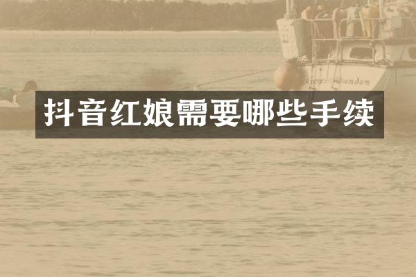 抖音红娘需要哪些手续