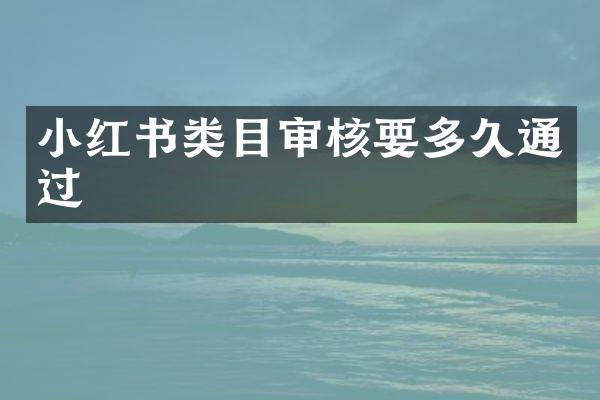 小红书类目审核要多久通过