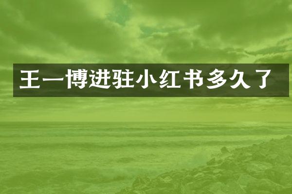 王一博进驻小红书多久了