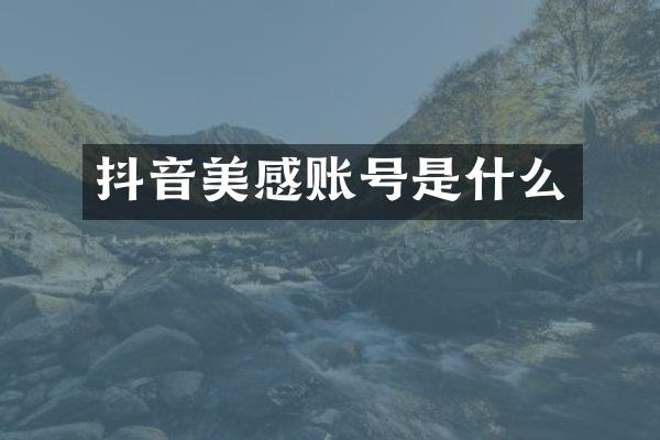 抖音美感账号是什么