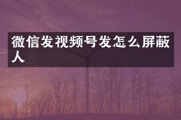 微信发视频号发怎么屏蔽人