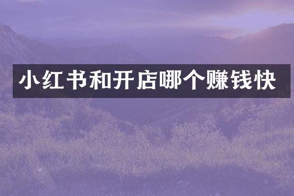 小红书和开店哪个赚钱快