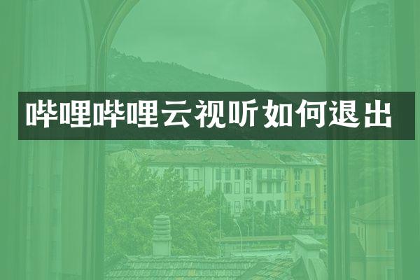 哔哩哔哩云视听如何退出
