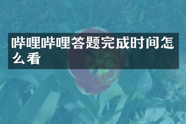 哔哩哔哩答题完成时间怎么看