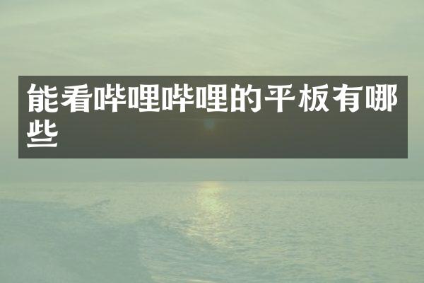 能看哔哩哔哩的平板有哪些