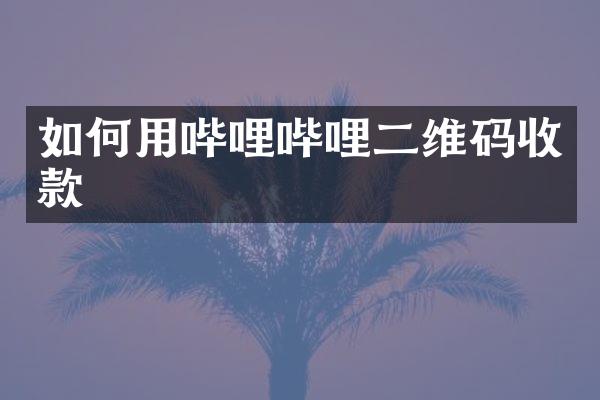 如何用哔哩哔哩二维码收款