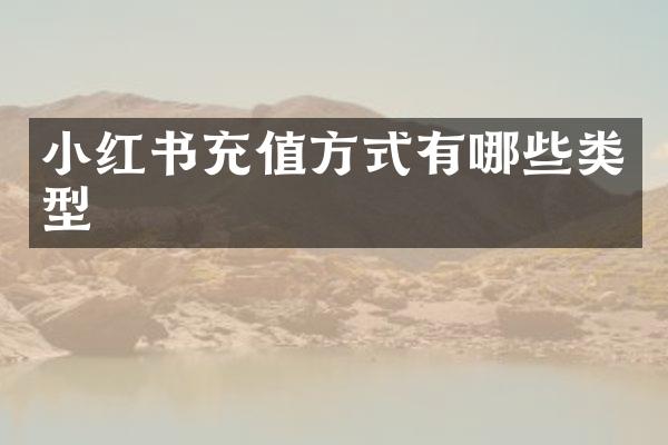 小红书充值方式有哪些类型