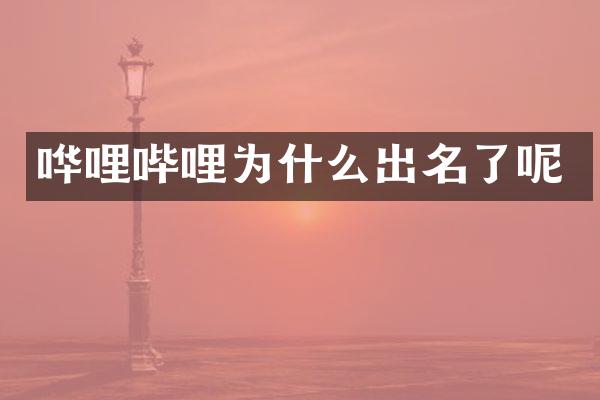 哗哩哔哩为什么出名了呢