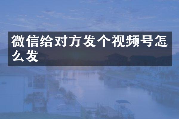 微信给对方发个视频号怎么发
