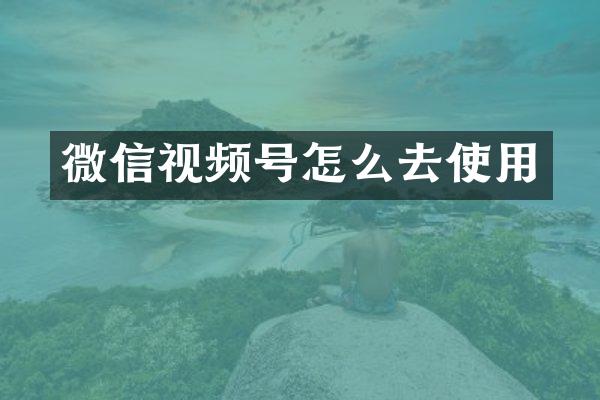 微信视频号怎么去使用