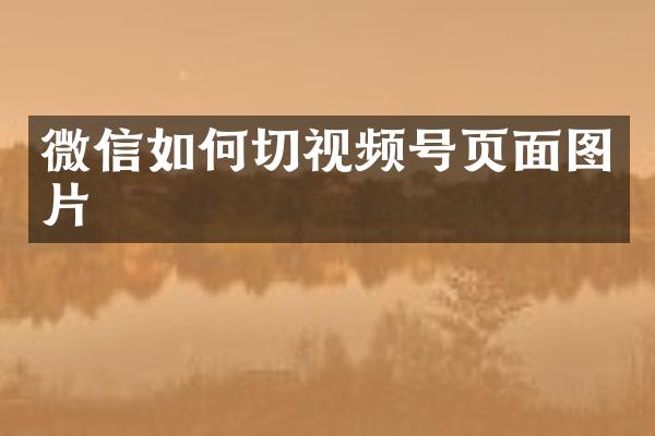 微信如何切视频号页面图片