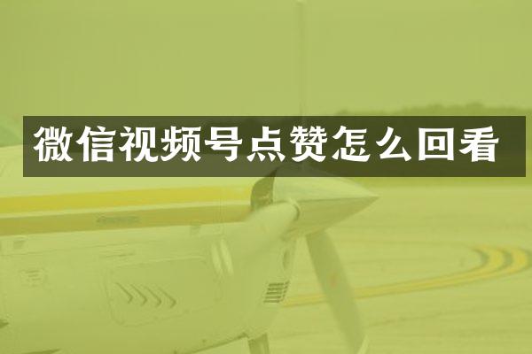 微信视频号点赞怎么回看