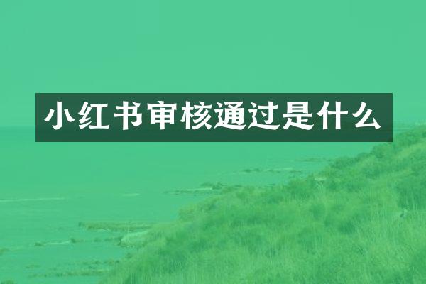 小红书审核通过是什么