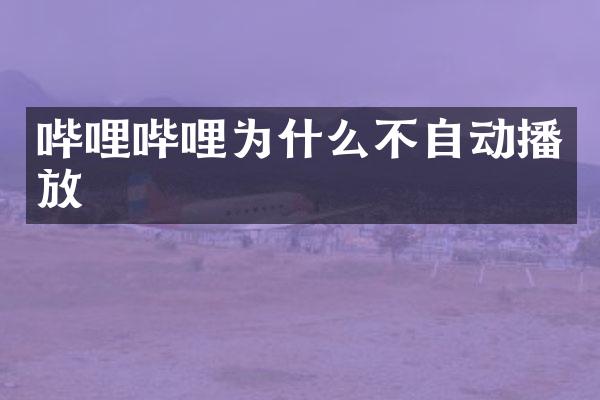 哔哩哔哩为什么不自动播放