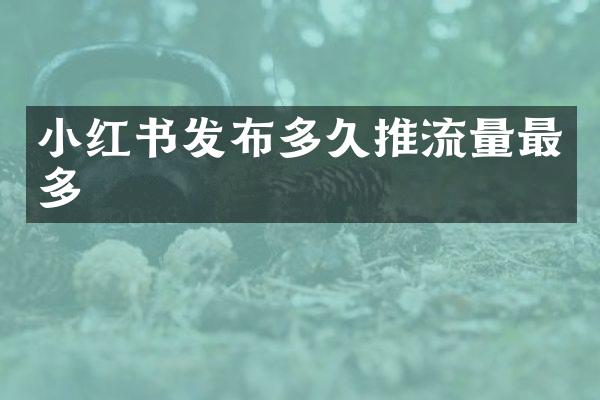 小红书发布多久推流量最多