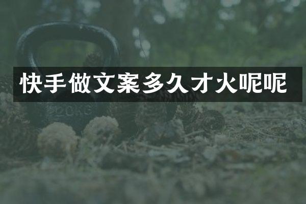快手做文案多久呢呢