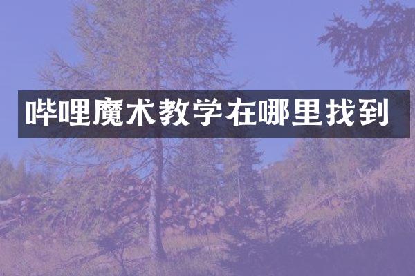 哔哩魔术教学在哪里找到