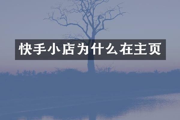 快手小店为什么在主页