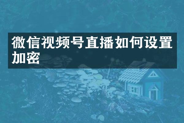 微信视频号直播如何设置加密