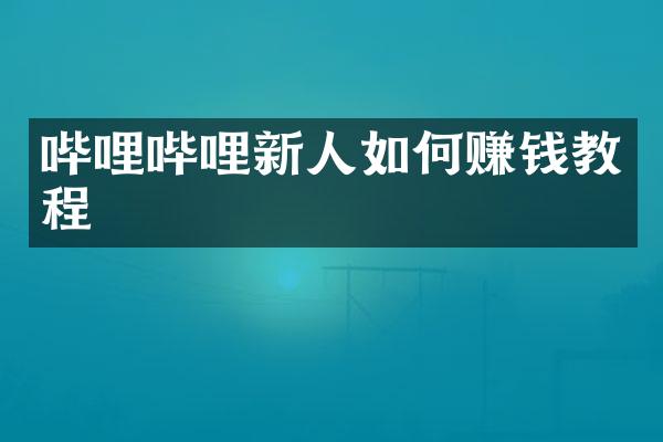 哔哩哔哩新人如何赚钱教程