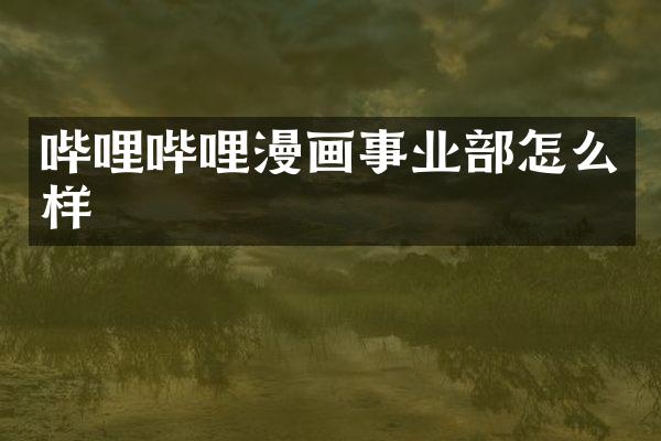 哔哩哔哩漫画事业部怎么样
