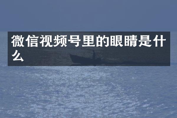 微信视频号里的眼睛是什么