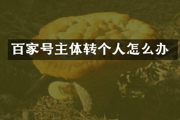百家号主体转个人怎么办