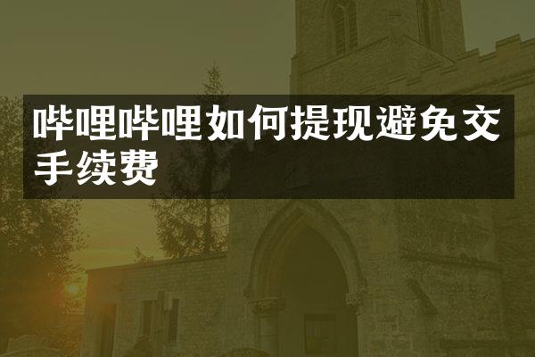 哔哩哔哩如何提现避免交手续费