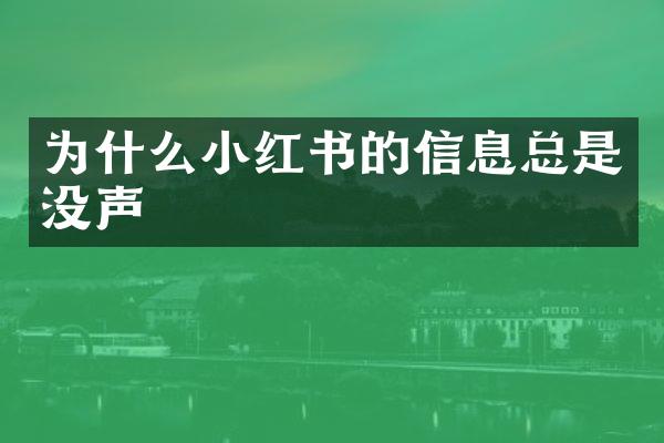 为什么小红书的信息总是没声