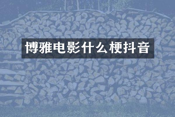 博雅电影什么梗抖音