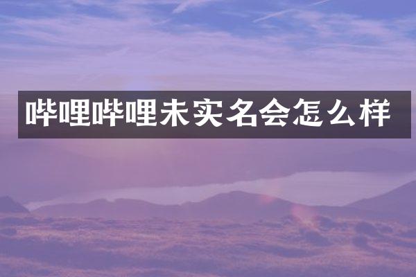 哔哩哔哩未实名会怎么样