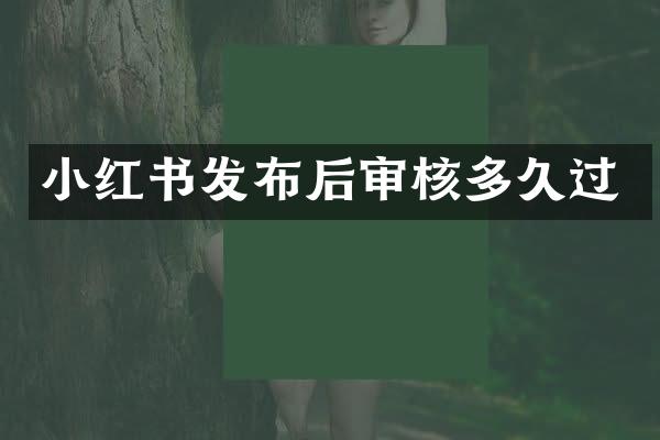 小红书发布后审核多久过