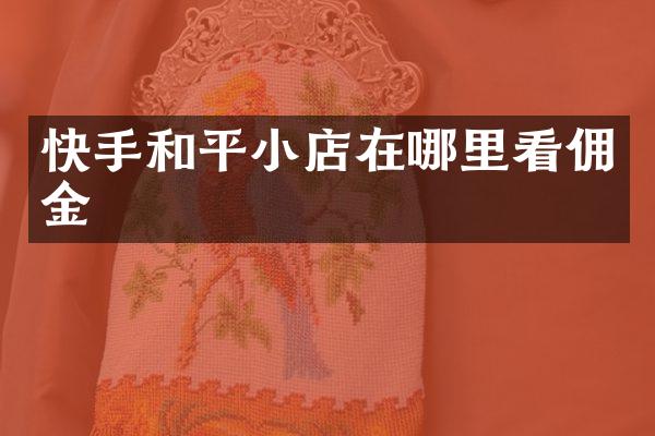 快手和平小店在哪里看佣金