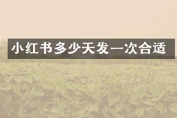 小红书多少天发一次合适