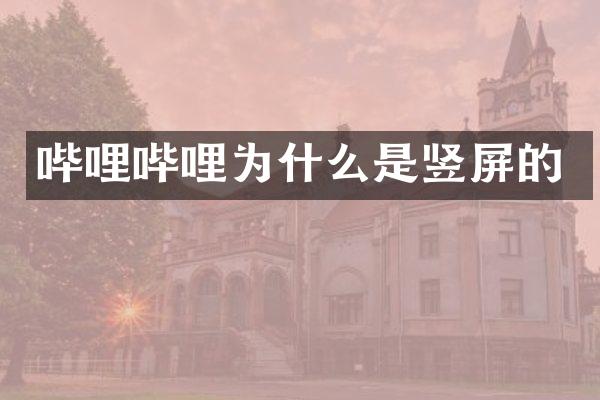 哔哩哔哩为什么是竖屏的