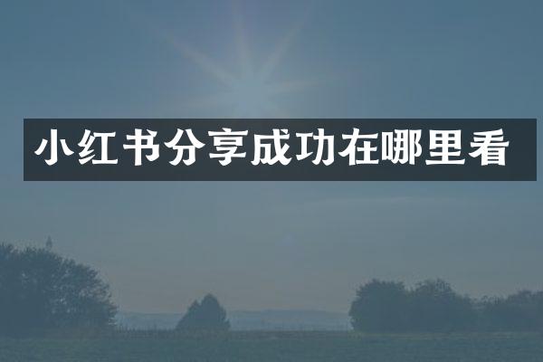 小红书分享成功在哪里看