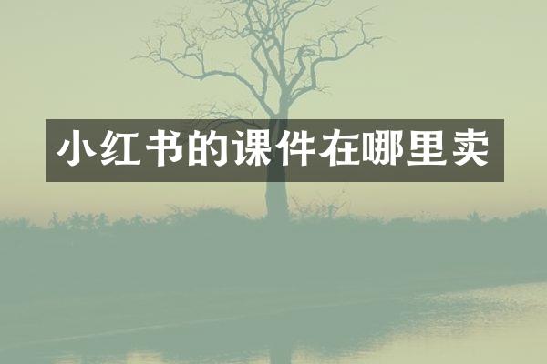 小红书的课件在哪里卖