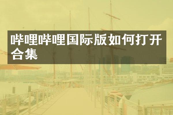 哔哩哔哩国际版如何打开