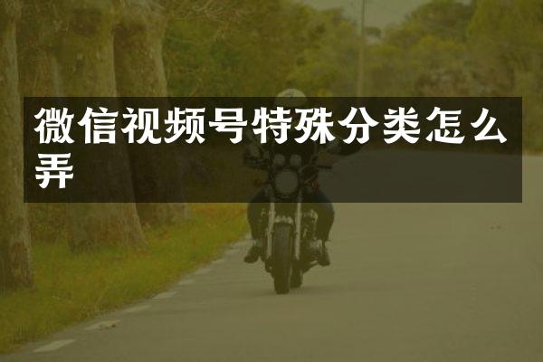 微信视频号特殊分类怎么弄