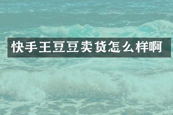 快手王豆豆卖货怎么样啊