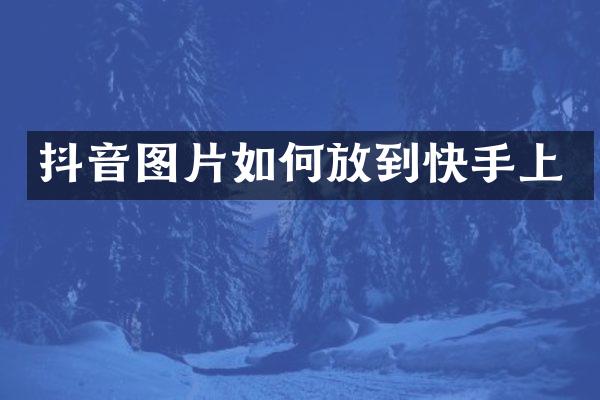 抖音图片如何放到快手上