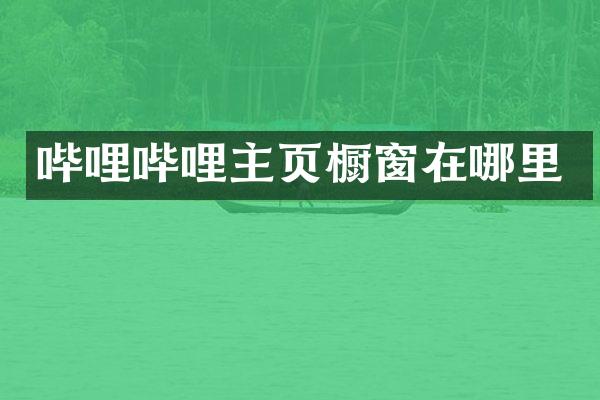哔哩哔哩主页橱窗在哪里