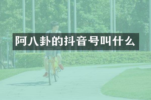阿八卦的抖音号叫什么