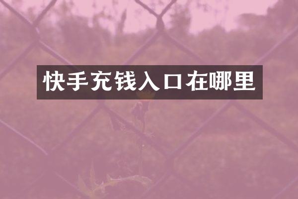 快手充钱入口在哪里